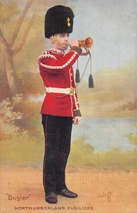 POSTCARD MILITARY NORTHUMBERLAND FUSILIERS BUGLER TUCK - Picture 1 of 2