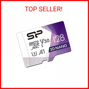 Carte mémoire haute vitesse Silicon Power 128 Go Micro SD3 UXC jusqu'à 100 Mo/s f - Photo 1 sur 2