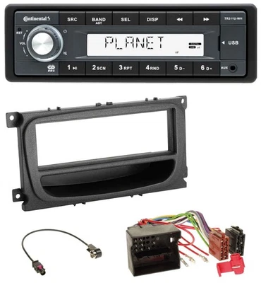 Continental USB MP3 AUX 1DIN Autoradio für Ford C-Max Focus Galaxy ab 2007 Ablag - Bild 1 von 4