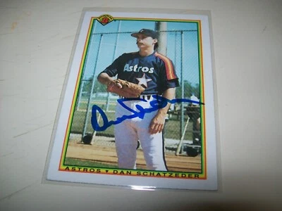 1990 BOWMAN DAN SCHATZEDER AUTOGRAPH SIGNED AUTO #69 HOUSTON ASTROS - Image 1 of 2