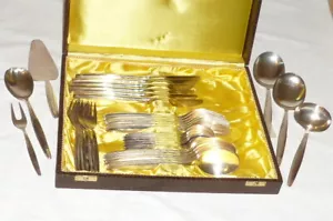 Altes Silberbesteck 37 Teile 100er Silber Besteck Essbesteck 6 Personen Kasten - Bild 1 von 12