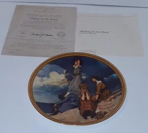 "Waiting on the Shore" Second Plate in Rockwell's Rediscovered Women COA - Picture 1 of 4