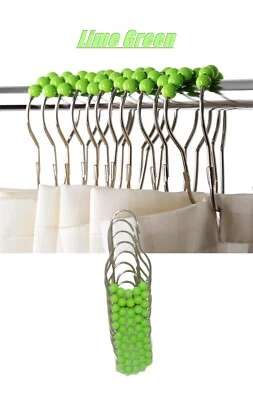 Ganchos para Cortina de Ducha con Cuentas Fácil Deslizante, Anillos de Ducha de Acero Inoxidable 12 Piezas Nuevo Foto 1 de 4