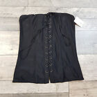 Urban Outfitters Lace Up Front Corset Top Medium Black Bustier Out From Under BN