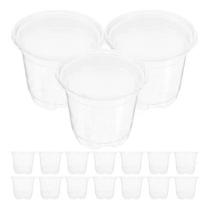 20 Pcs Transparent Nursery Cup Plant Cultivation Pot Flower Pots Outdoor - Picture 1 of 12