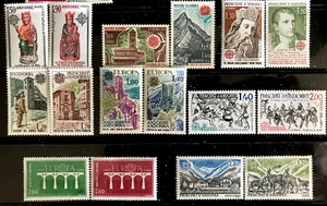 Andorra France Europa CEPT Issues. 8 Complete Sets.  MNH  SCV$62 - Picture 1 of 1