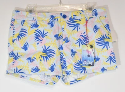 Pantalones Cortos Chinos Juniors Bebop Estampado de Hojas Azul Rosa Amarillo Talla 9 Nuevos con Etiquetas Foto 1 de 4