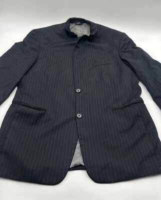 John Bartlett  Jacket Men Size 42R-36W Black Striped Pocket & Button Italy.18506 - Image 1 of 4