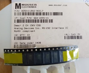 New Lot of 10 pieces of Analog Devices ADM202JRNZ RS-232 Interface IC - Imagen 1 de 1