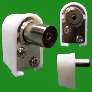 1x Female Right Angle RF Coaxial TV Aerial Connector Plug 90 Degree Digital Coax - Picture 1 of 6