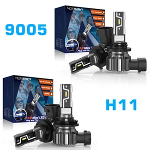 Novsight 9005 H11 LED Headlight Bulbs Conversion Kit High Low Beam 6500K White - Picture 1 of 17