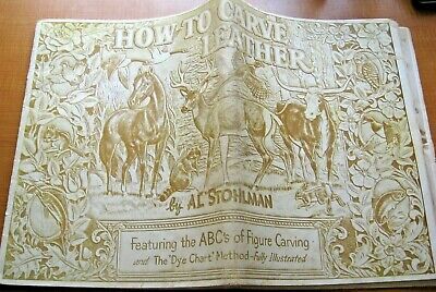 VTG 1952 Al STOHLMAN How To Carve Leather Patterns Dye Chart Figure Carving How • 17.32€