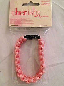 Cherish by Simplicity PINK PARACORD SURVIVAL BRACELET - 8" - Picture 1 of 3