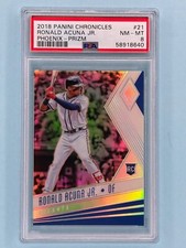 2018 Panini Chronicles Phoenix Prizm #21 Ronald Acuna Jr PSA 8 Braves MVP