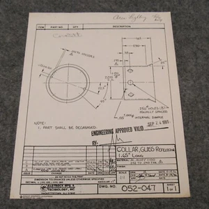 Light Bulb Blueprint Sheet Eastrock Mfg NJ Regular Paper Collar Glass Reflector - Picture 1 of 2