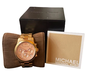 Michael Kors Runway Rose Gold Stainless Steel Women's Watch MK-5128 - Picture 1 of 10