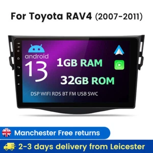 CarPlay For Toyota RAV4 2007-2011 9"Android13 Car Radio Stereo GPS Navi WiFi RDS - Picture 1 of 18