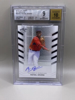 LEAF DRAFT 2015 RAFAEL DEVERS Autograph Rookie AUTO SP BGS 9/10 - Image 1 of 2