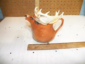 Antique ROYAL BAYREUTH Porcelain Elk Figural Creamer / Milk Pitcher w/ Blue Mark - Picture 1 of 9