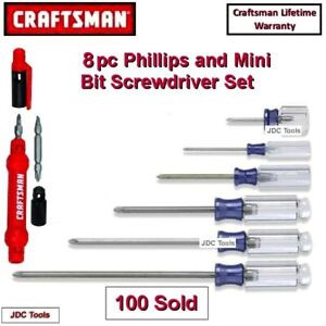 CRAFTSMAN TOOLS 8 pc Phillips Screwdriver Set New  6 17 41 28 23 5 8 10