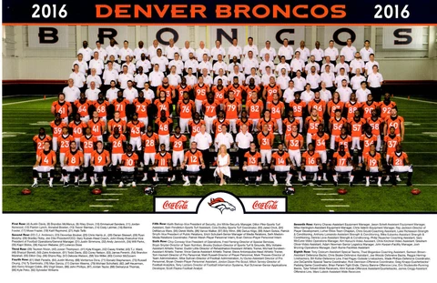 2016 Denver Broncos Official Team Photo 11x17 Poster SGA -  Super Bowl Champions Cover