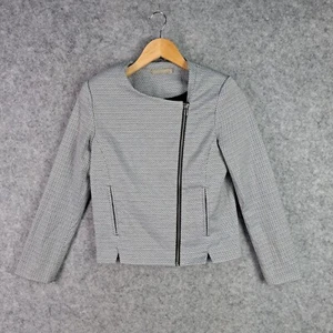 Forcast Womens Jacket Size 4 Grey Zip Padded Shoulder Office wear Business 3880 - Picture 1 of 10