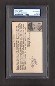 Stan Hack Signed Autographed 3x5 Index Card PSA DNA COA Cubs Legend - Picture 1 of 2