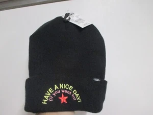 GORRO DE INVIERNO "PUÑOS" VANS PARA HOMBRE (TALLA ÚNICA) NUEVO CON ETIQUETAS NEGRO LOGOTIPO "QUE TENGAS UN BUEN DÍA" - Imagen 1 de 4