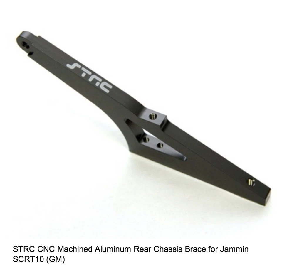 JAMMIN SCRT10 CNC Aluminum Rear Chassis Brace GUNMETAL Gray St Racing Concepts - Image 1 of 1
