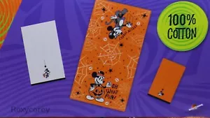 Disney Halloween Mickey & Minnie Mouse 3 Piece Bath Hand Fingertip Towel Set NWT - Picture 1 of 3