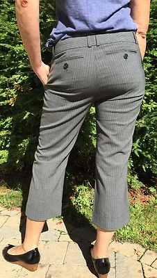 Club Monaco Gray Pin-Striped Wool Blend Capris Gauchos  Size 8 - Image 1 of 4