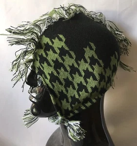 Mohawk French Style Winter Beanie Kindermütze - Grün/Schwarz/Weiß - Bild 1 von 5