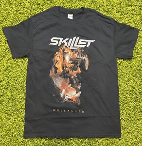 Skillet Unleashed Black Graphic Christian Band Tee T-Shirt Adult Size Medium