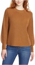 Jessica Simpson Ribbed Sweater Women's Medium Knit Tan Brown Crewneck