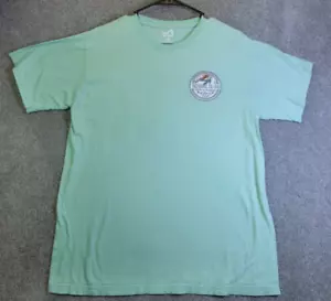 T-shirt stile surf uomo grande isola del tesoro cotone verde chiaro surfista spiaggia - Foto 1 di 13