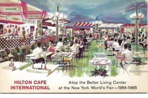 Hilton Cafe International: FIERA MONDIALE DI NEW YORK ~ 1964 Cartolina (#2311) - Foto 1 di 2