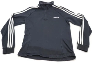 adidas Black Long Sleeve 1/4 Zip Pullover Sweatshirt Jacket Youth M (12-14) - Picture 1 of 7