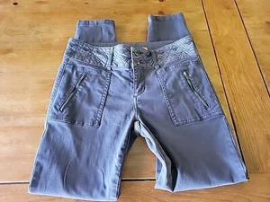 PILCRO AND THE LETTERPRESS Womens Skinny Jeans 28 Denim Gray Zipper Pockets Cute - Picture 1 of 5