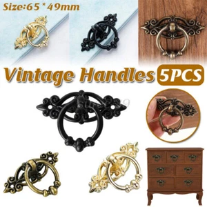 5x Vintage Handles Cabinet Drawer Cupboard Door Iron Knob Antique Brass Pull New - Picture 1 of 17