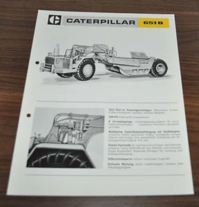Folleto técnico folleto folleto técnico Caterpillar 651B raspador gato especificación - Imagen 1 de 3