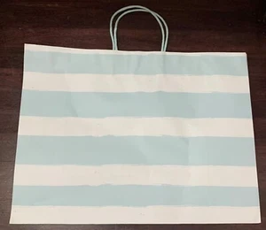 Spritz lot of 8 blue white stripe gift bags 16" W x 12"H x 6" D - Picture 1 of 2