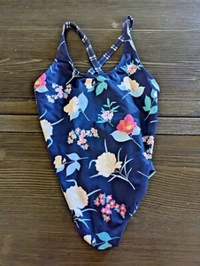 Roxy Girls' Flowers Addict One Piece Swimsuit, Mood Indigo S Floating Floral, 10 - Picture 1 of 3