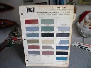 PAINT COLOUR REFERENCE 1961 R-M CADILLAC  AUTOMOTIVE  PAINT CHIPS SAMPLE - Picture 1 of 1