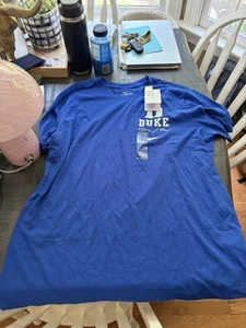 The Nike Tee Duke Blue Devils Durham Dri Fit T-Shirt Blue Mens Rare! Look! XL - Picture 1 of 4