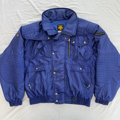 Vintage Descente Ski Jacket Men’s L Blue 80s 90s Retro Bomber Coat - Image 1 of 4