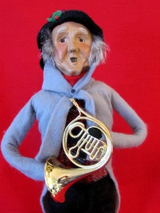 DE COLECCIÓN BYERS CHOICE CAROLER 1992 WAITS MAN CUERNO FRANCÉS NAVIDAD - Imagen 1 de 4