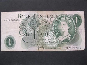 Bank of England £1 One Pound Note Jo Page 1960-1978 Elizabeth II CR29 767888 - Bild 1 von 2