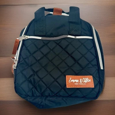 Mini Mochila Cartera Emma & Chloe Acolchada Negra Bolso de Viaje NY Foto 1 de 4