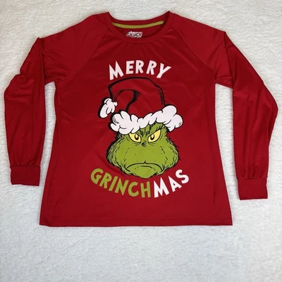 Dr Seuss Merry Grinchmas Top Red T Shirt S/CH (4-6) Grinch Christmas Sleepware - Image 1 of 4