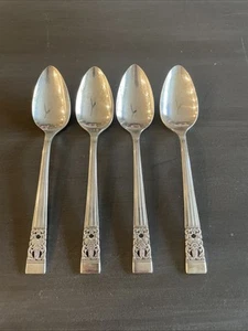 (4) Cucharas de té de 6” de café plateadas coronación de la comunidad Oneida de colección - Imagen 1 de 9
